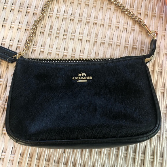 Coach Handbags - NWT Coach Haircalf and Black Leather Mini-Purse